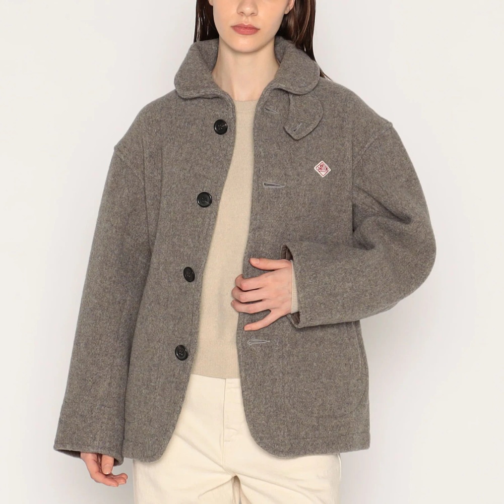 단톤 울 파일 라운드 카라 재킷 여성 코트 DT-A0010WOP 36 NAVY - 상세 이미지 4