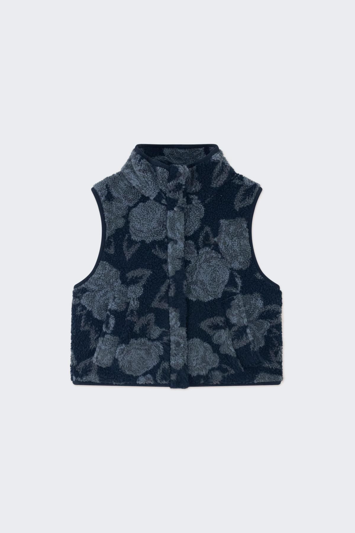 타이니코튼 플라워 패턴 플리스 베스트 AW24-747107 ONE COLOR - 메인 이미지
