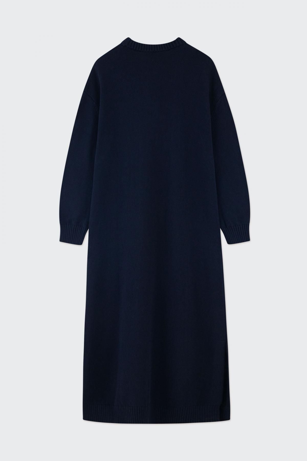 타이니코튼 미니멀 네이비 니트 롱 원피스 AW24-710107 ONE COLOR - 상세 이미지 2