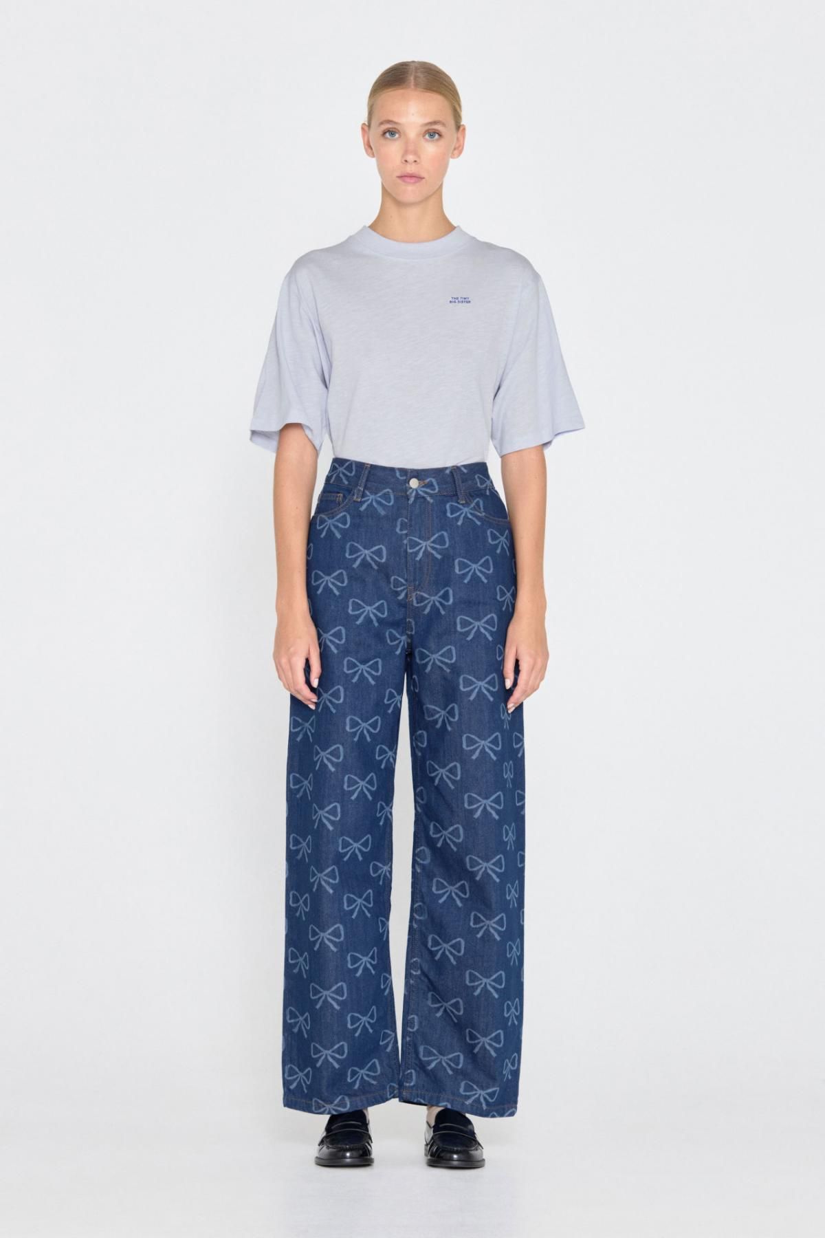 타이니코튼 미니멀 라이트퍼플 베이직 반팔 티셔츠 AW24-730J24 PALE BLUE - 상세 이미지 4