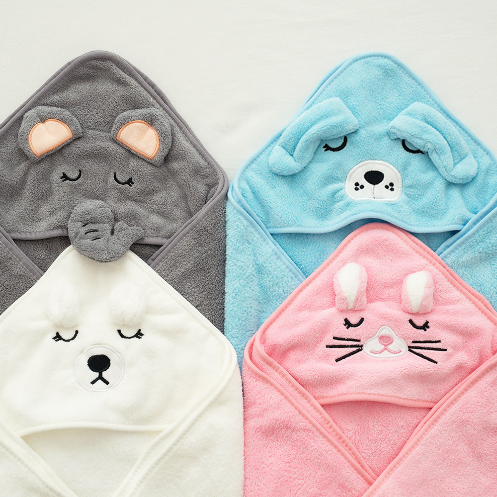 포그망 아기 목욕 타올 유아 샤워 가운 수건 신생아 타월 베이비 후드 비치 동물 캐릭터