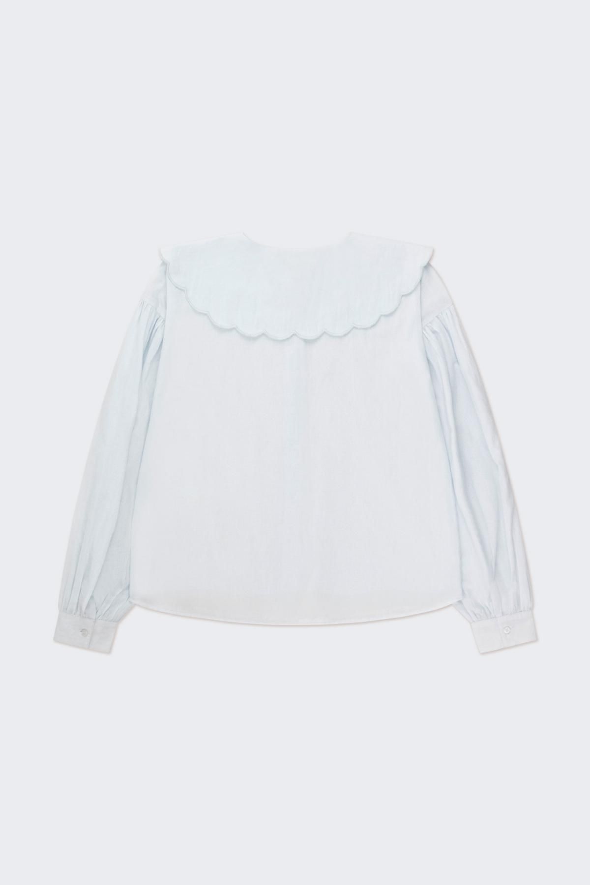 타이니코튼 러블리 스캘럽카라 라이트블루 셔츠 AW24-623J24 PALE BLUE - 상세 이미지 2