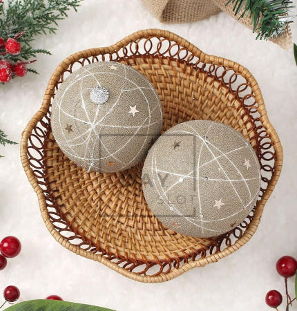 [트렌디프레소 협력사]데이슬롯 골드 트리장식볼 2p 올스타 크리스마스데코 트리오너먼트 크리스마스꾸미기