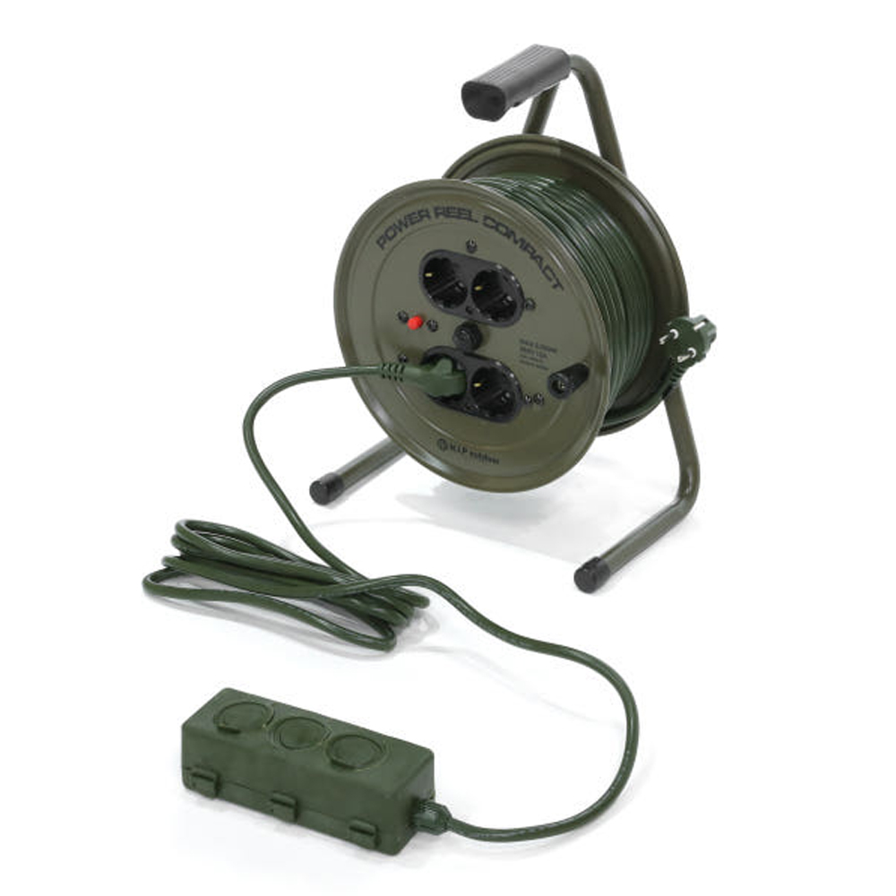N.I.P 캠핑 릴선 20M 4구 컴팩트 전기 연장 리드선 실버