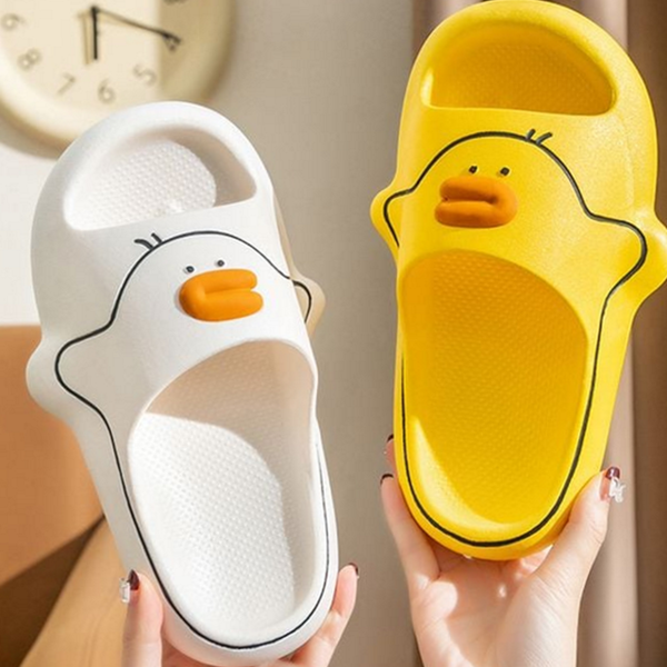 푹신한 오리 실내화 캐릭터 쿠션 실내화 층간소음 미끄럼 거실화 여성 - 상품 이미지