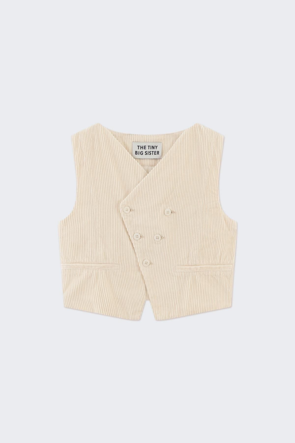 타이니코튼 코듀로이 크림 베스트 AW24-633103 ONE COLOR - 메인 이미지