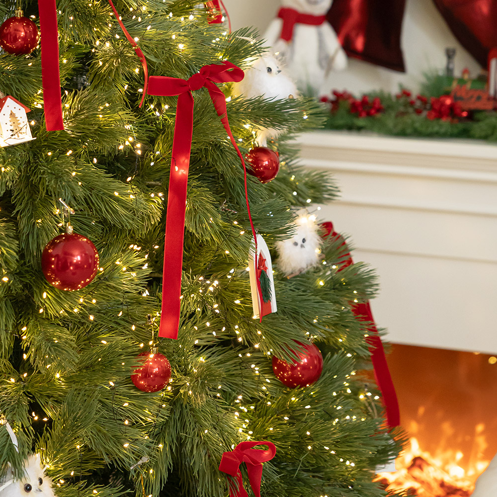 크리스마스 트리 나무 장식 풀세트 레드벨벳롤리펄큰솔 240cm (단면) 성탄절 PE PVC 대형 소품 데코 꾸미기 - 상세 이미지 3