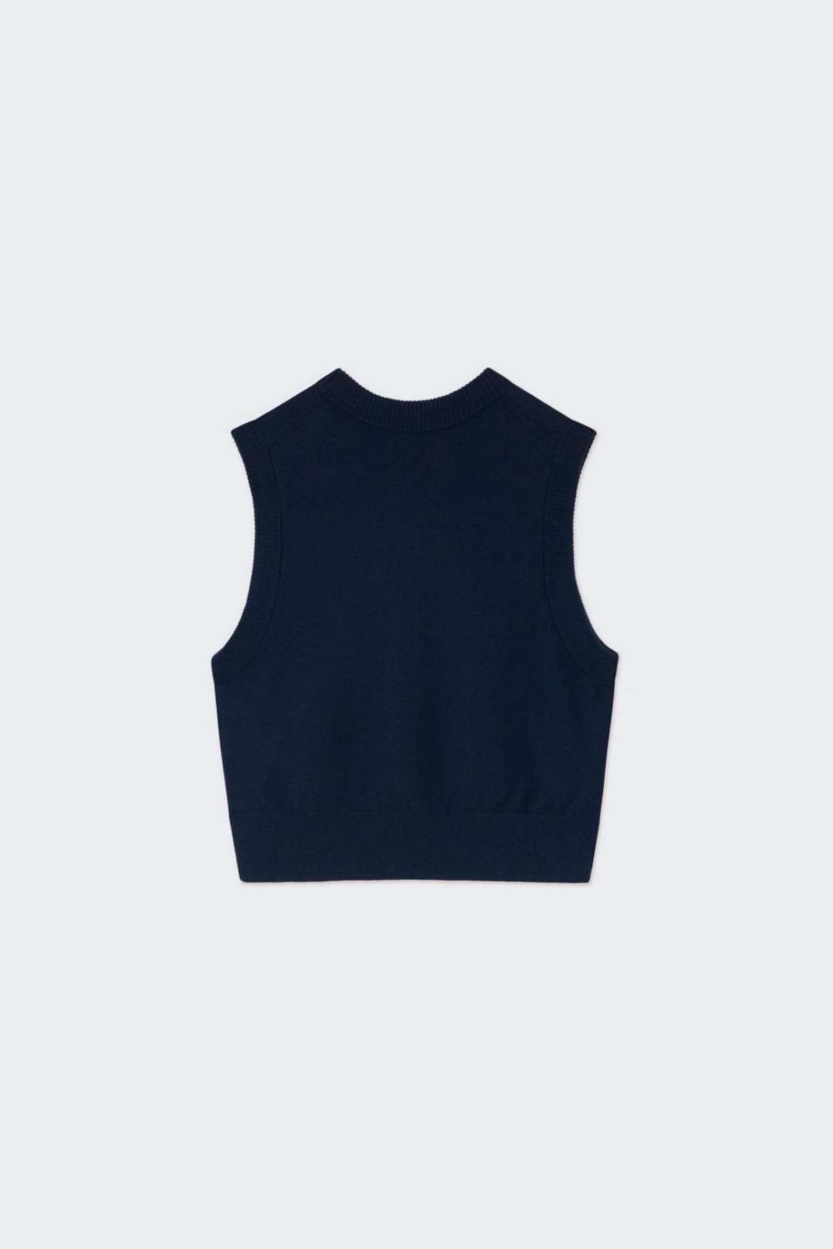 타이니코튼 베이직 크롭 니트 베스트 네이비 AW24-693107 ONE COLOR - 상세 이미지 2