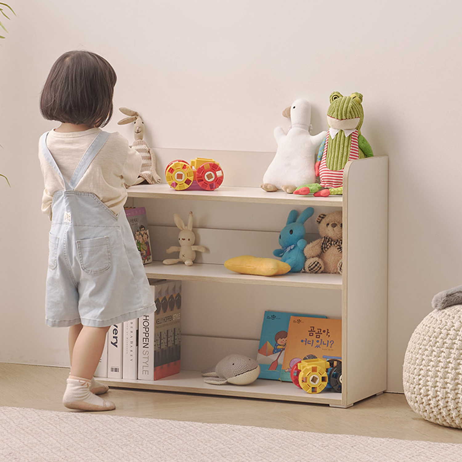 아기 선반 맘마존 선반 북선반 스탠드 책장 거실 선반장 800x295x650, 3단, 캐럿