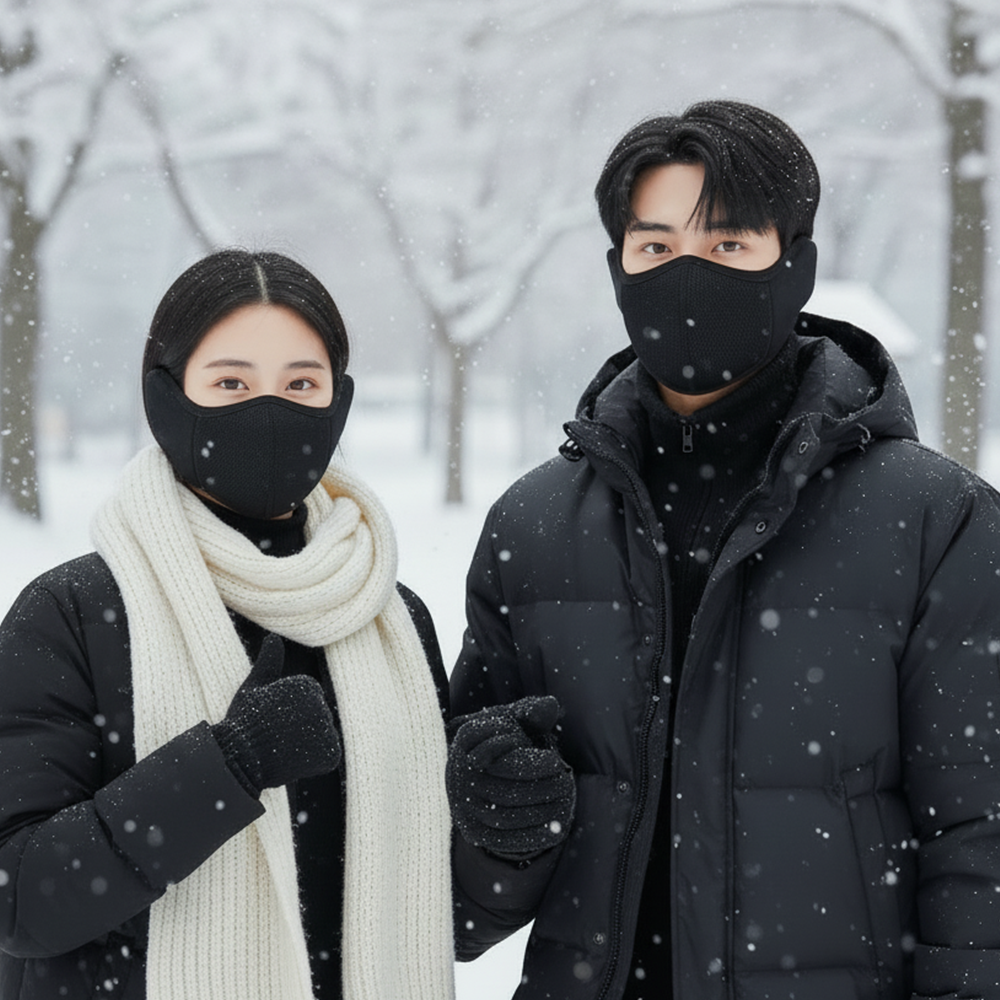 믿추 오토바이 골프 방한마스크 겨울용 귀마개마스크 러닝 자전거 등산 안면 기모 방풍형 - 상세 이미지 5