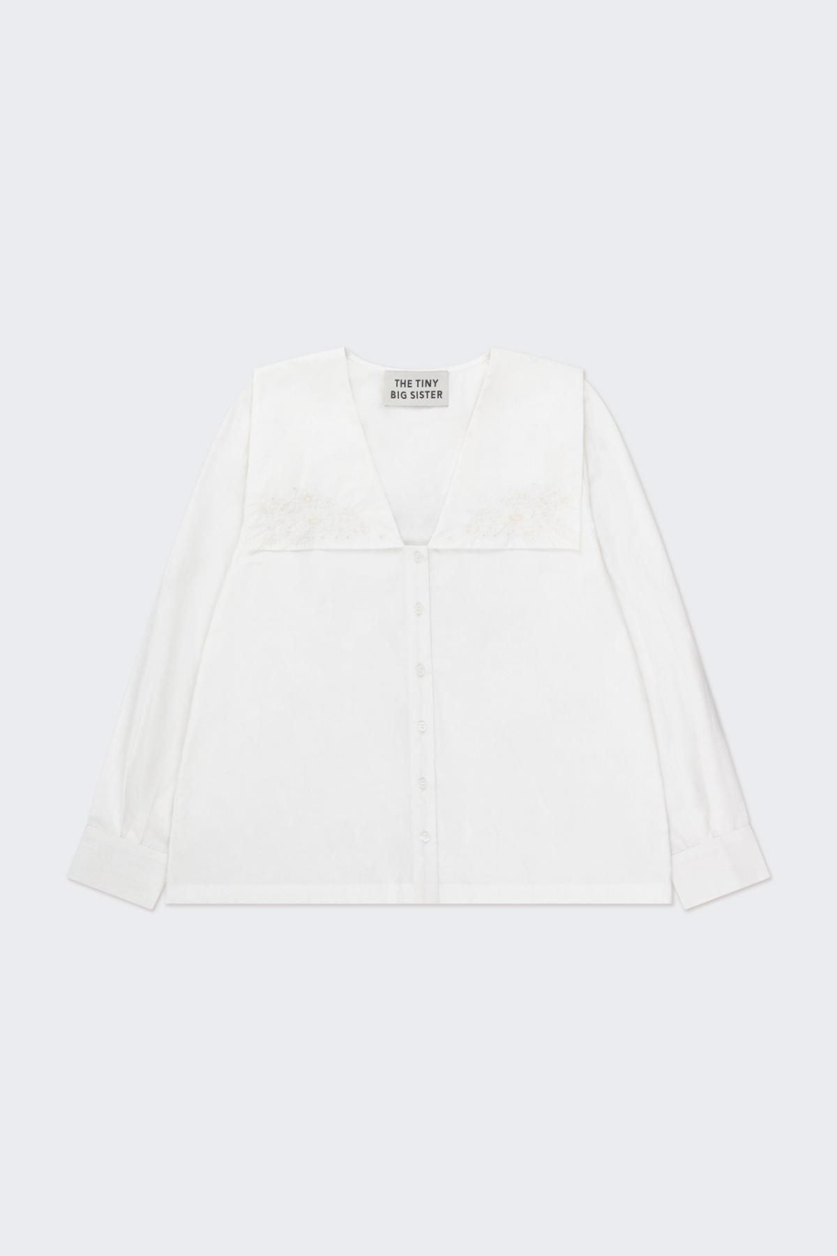타이니코튼 플라워 레이스 화이트 블라우스 AW24-625101 ONE COLOR - 메인 이미지