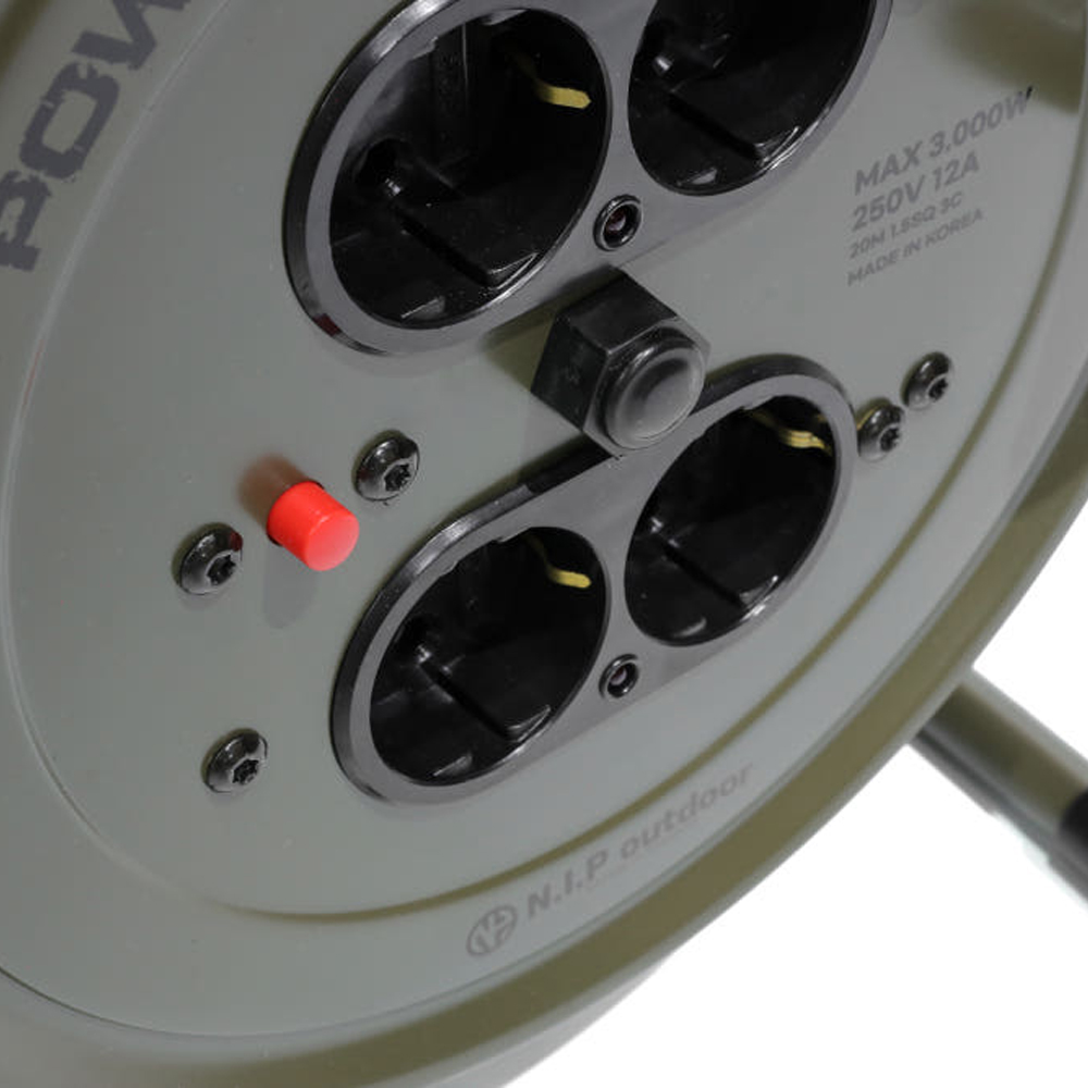 N.I.P 캠핑릴선 20M 4구 파워릴 컴팩트 캠핑용