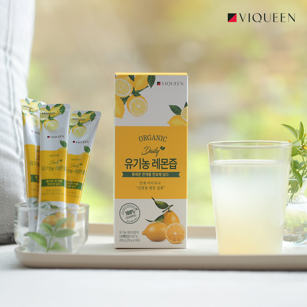 바이퀸 데일리 유기농 레몬즙 100% NFC 착즙 스틱 1박스 x 14포 280ml, 3개 - 상세 이미지 3