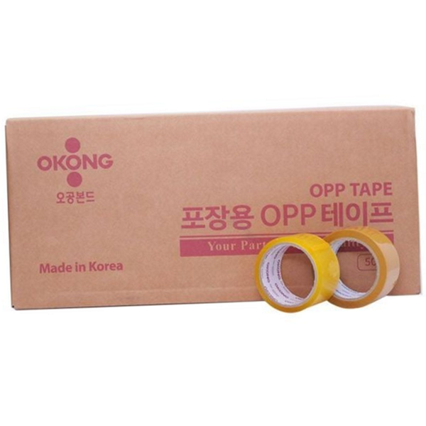 갈색 50m 박스 테이프 투명 포장용 opp 테이프 업무용 대량 - 상품 이미지