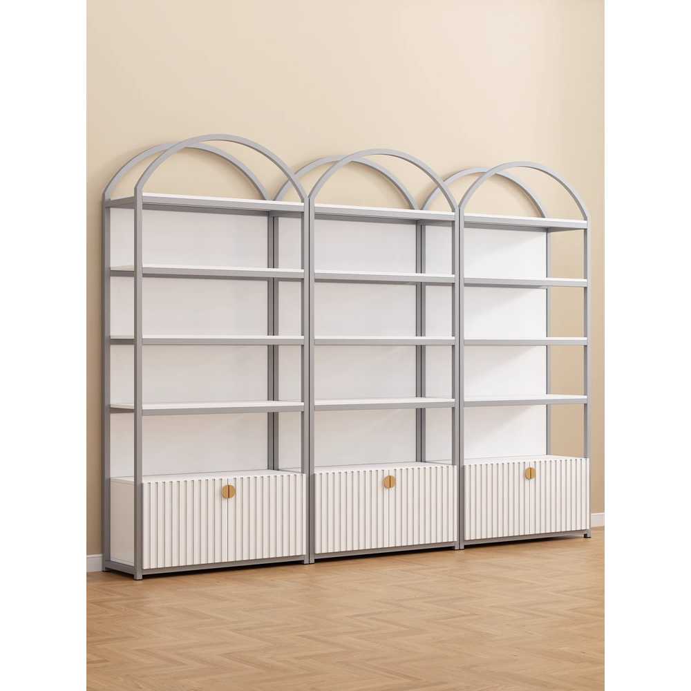 화장품 전시 진열장 인테리어 매대 매장용 진열선반 A형 + 80x30cm 골드+화이트 이미지 8