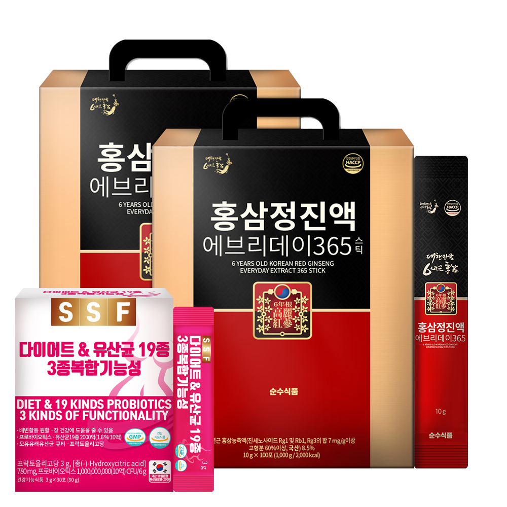 100포+100포 6년근 홍삼정 진액 에브리데이 365 홍삼 스틱 순수식품 - 메인 이미지