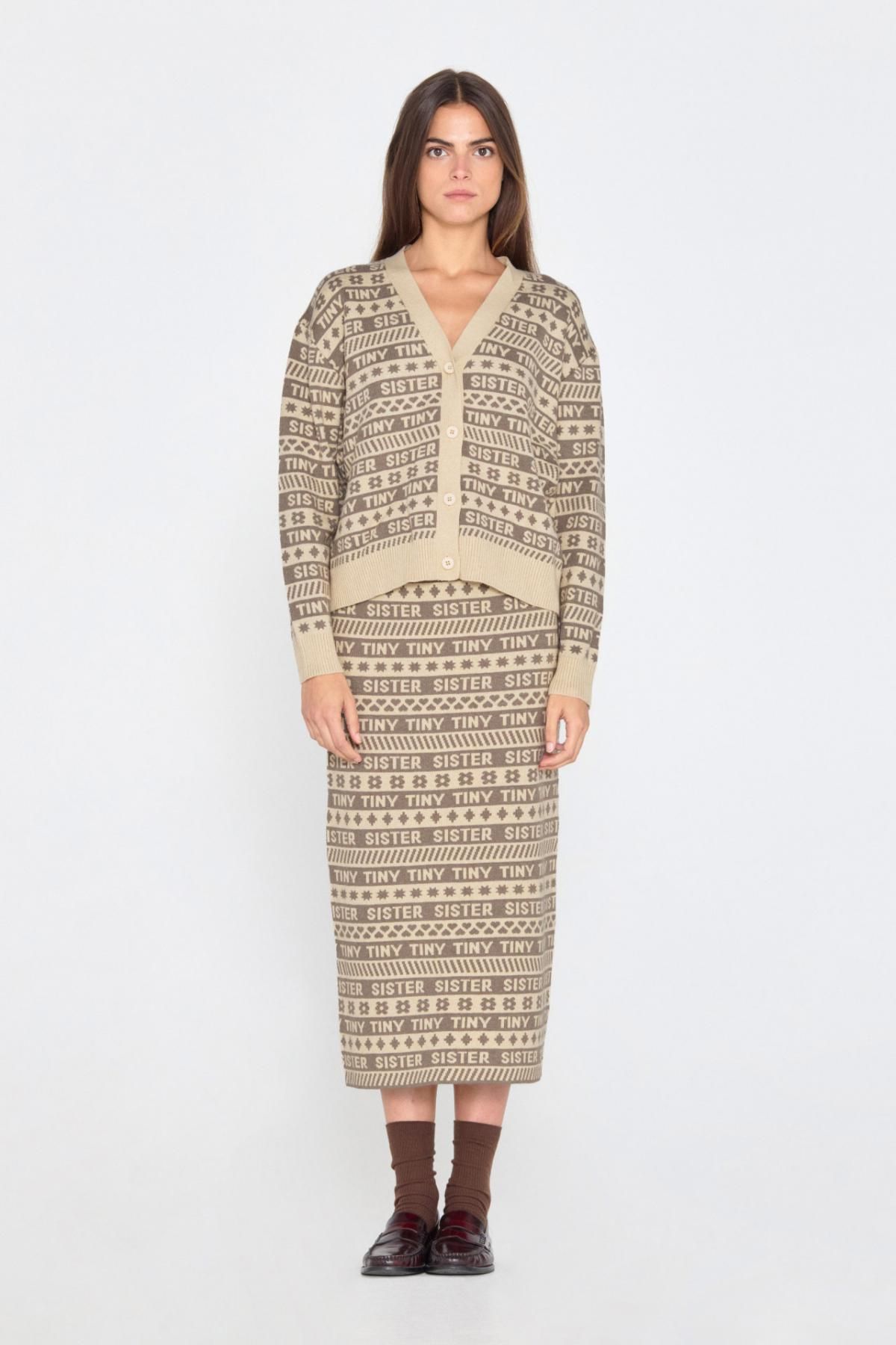 타이니코튼 자카드 브이넥 니트 카디건 AW24-711P01 ONE COLOR - 상세 이미지 4