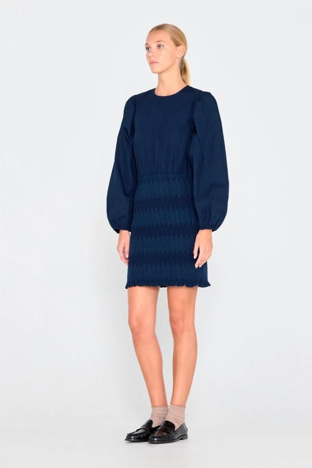 타이니코튼 네이비 퍼프소매 미니 원피스 AW24-626107 ONE COLOR - 상세 이미지 4