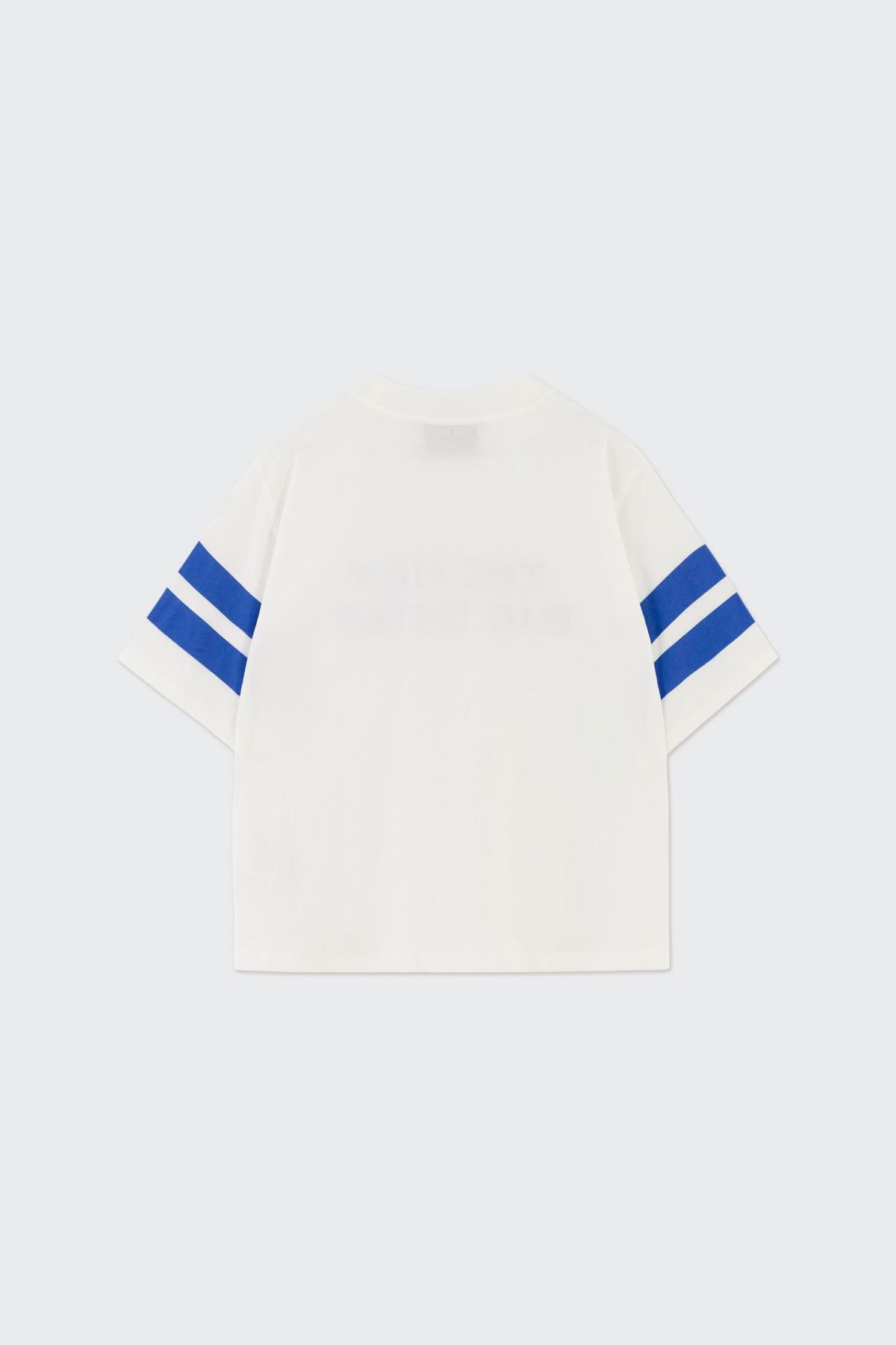 타이니코튼 레터링 루즈핏 반팔 티셔츠 AW24-728104 BLANCO - 상세 이미지 2