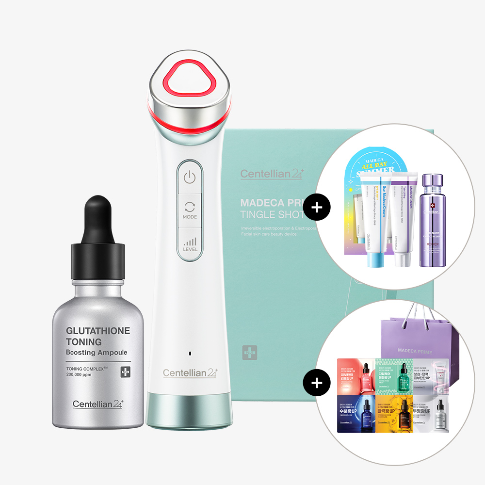 동국제약 센텔리안24 마데카프라임 팅글 샷 뷰티디바이스 1개 +부스팅 앰플 30ml1종+타이트 리프팅 크림 세트+PDRN 액티브 세럼 +샤쉐 6종+쇼핑백 / 뷰티디바이스 홈케어기기 - 메인 이미지