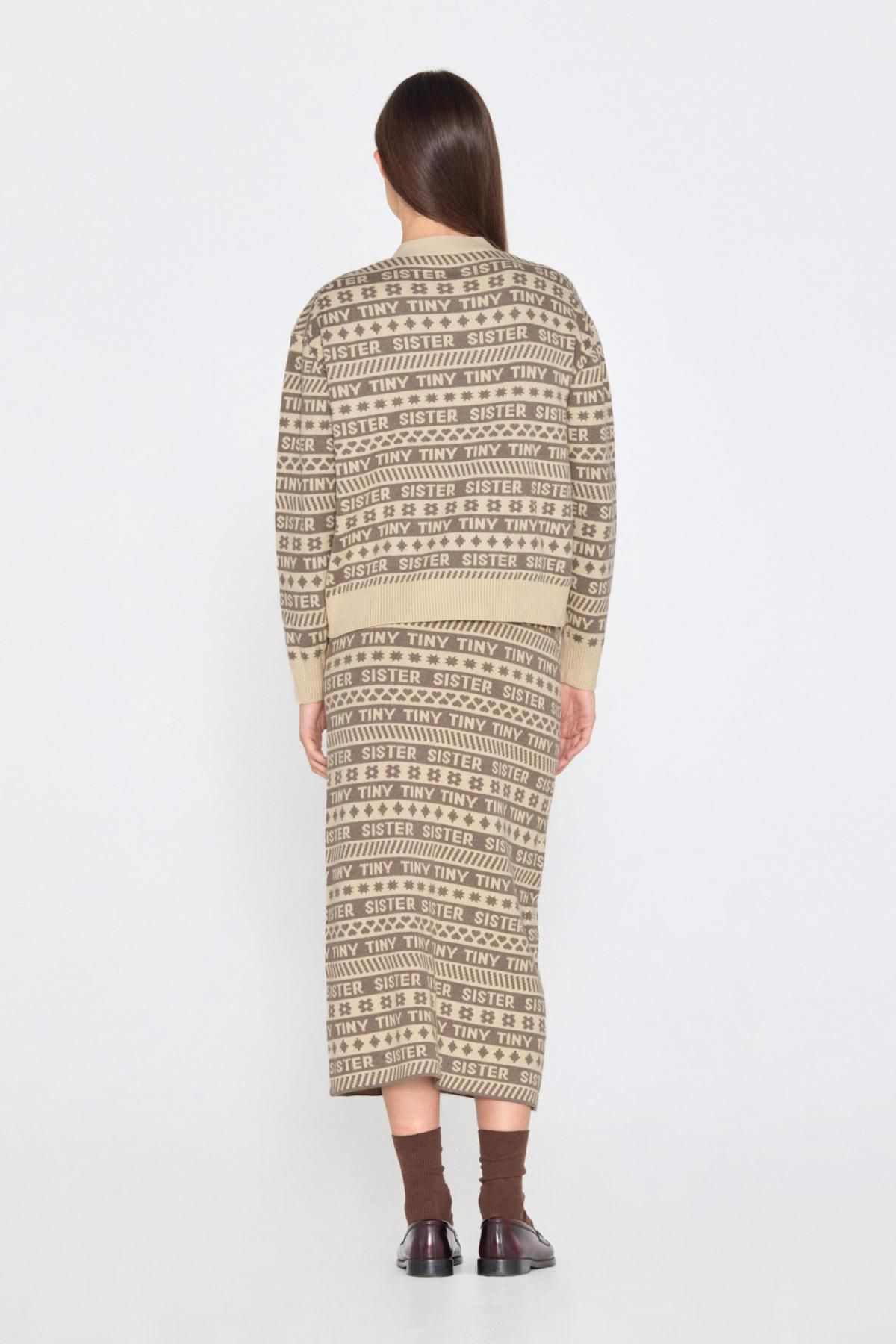 타이니코튼 자카드 브이넥 니트 카디건 AW24-711P01 ONE COLOR - 상세 이미지 5