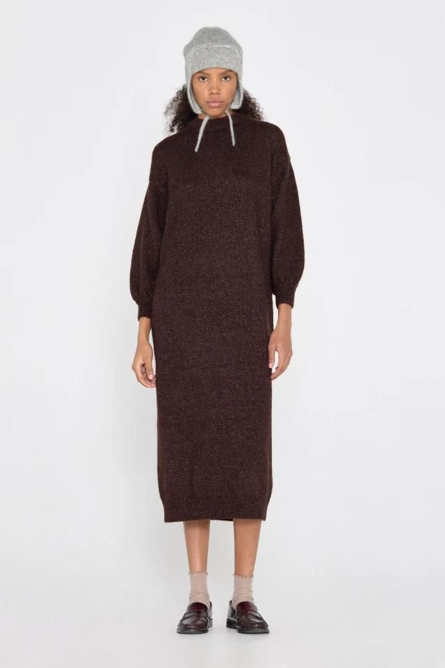 타이니코튼 니트 롱 원피스 라운드넥 브라운 AW24-704K22 ONE COLOR - 상세 이미지 3
