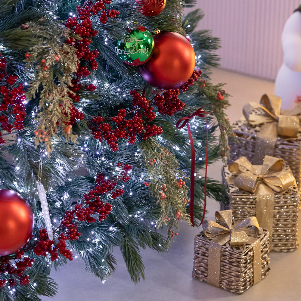 크리스마스 트리 나무 장식 풀세트 레드측백베리큰솔 300cm (단면) 성탄절 PE PVC 대형 소품 데코 꾸미기 - 상세 이미지 3
