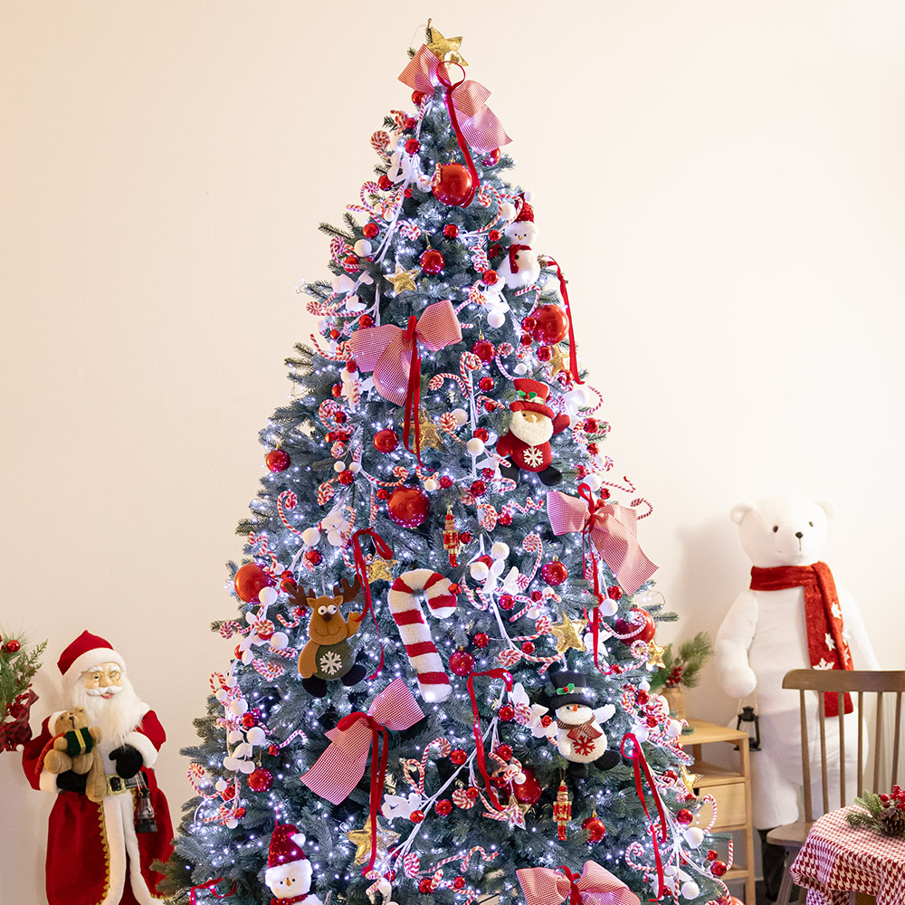 크리스마스 트리 나무 장식 풀세트 레드롤리볼노빌리티 250cm (단면) 성탄절 PE PVC 대형 소품 데코 꾸미기 - 상세 이미지 3