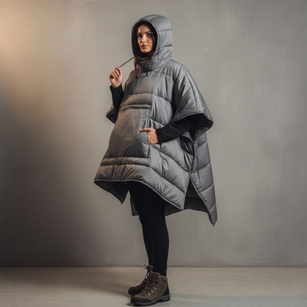 판초 캠핑 패딩 담요 아웃도어 캠핑 패딩 망토 겨울 경량