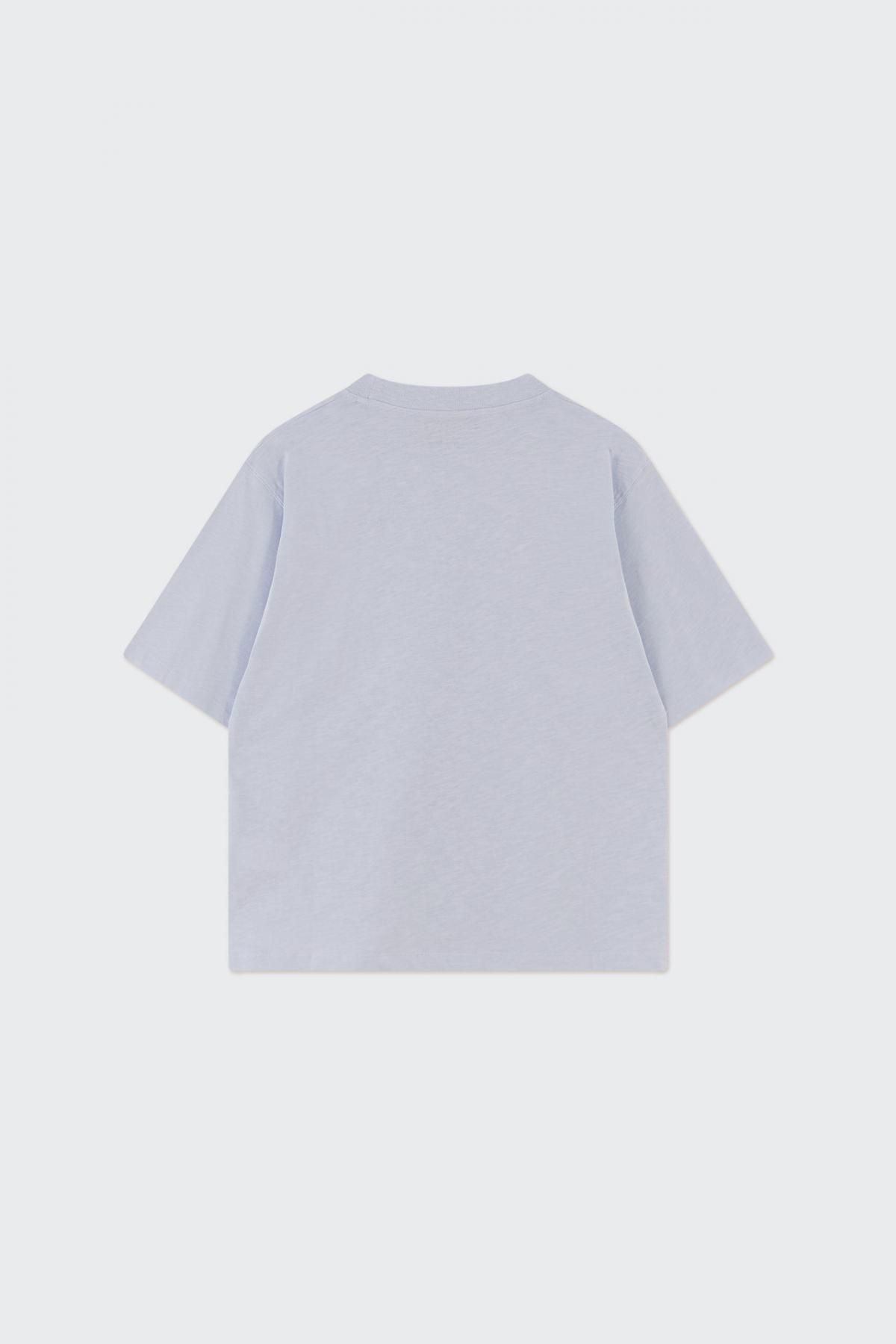 타이니코튼 미니멀 라이트퍼플 베이직 반팔 티셔츠 AW24-730J24 PALE BLUE - 상세 이미지 2