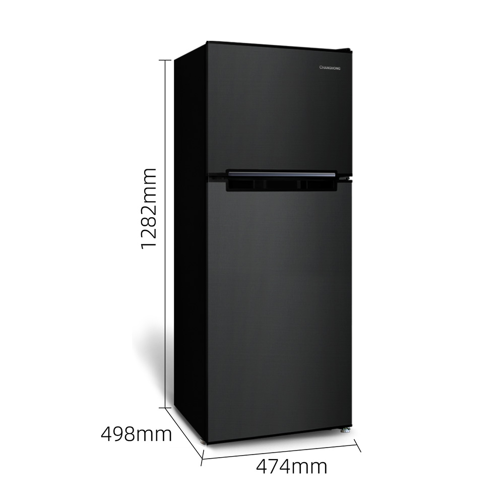 창홍 소형 미니 냉장고 2도어 원룸 가정용 블랙 138L