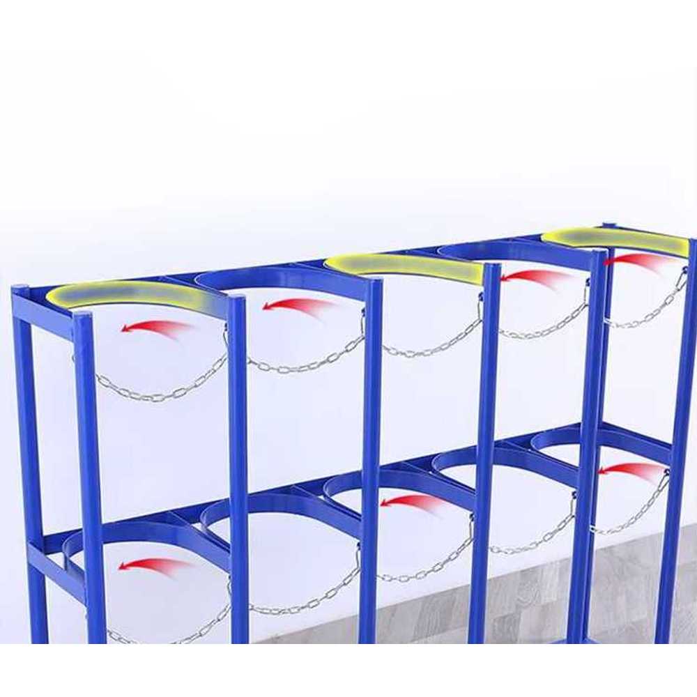 LPG 가스통 거치대 실외 안전 보관 스틸 거치 프레임 5병 4L-5L (블루/화이트) - 상세 이미지 4