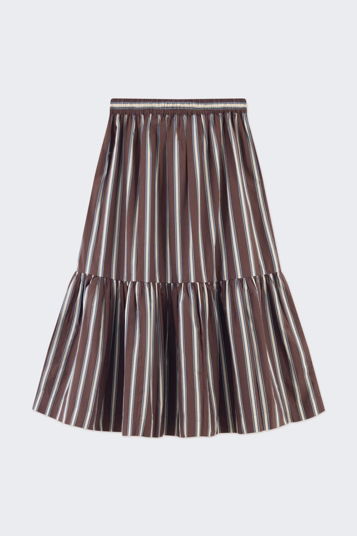 타이니코튼 스트라이프 플레어 미디 스커트 AW24-631K22 ONE COLOR - 상세 이미지 2