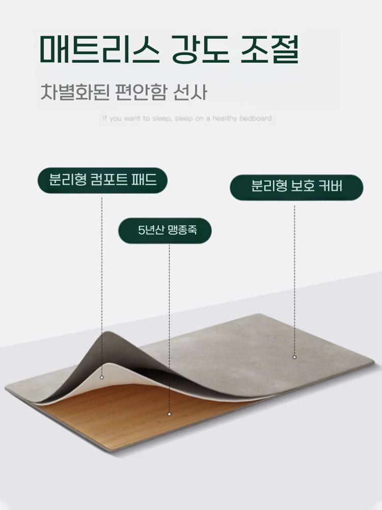 척추보호 매트리스 접이식 딱딱한 하드보드 나무 토퍼 60x100cm 단품 - 상세 이미지 2