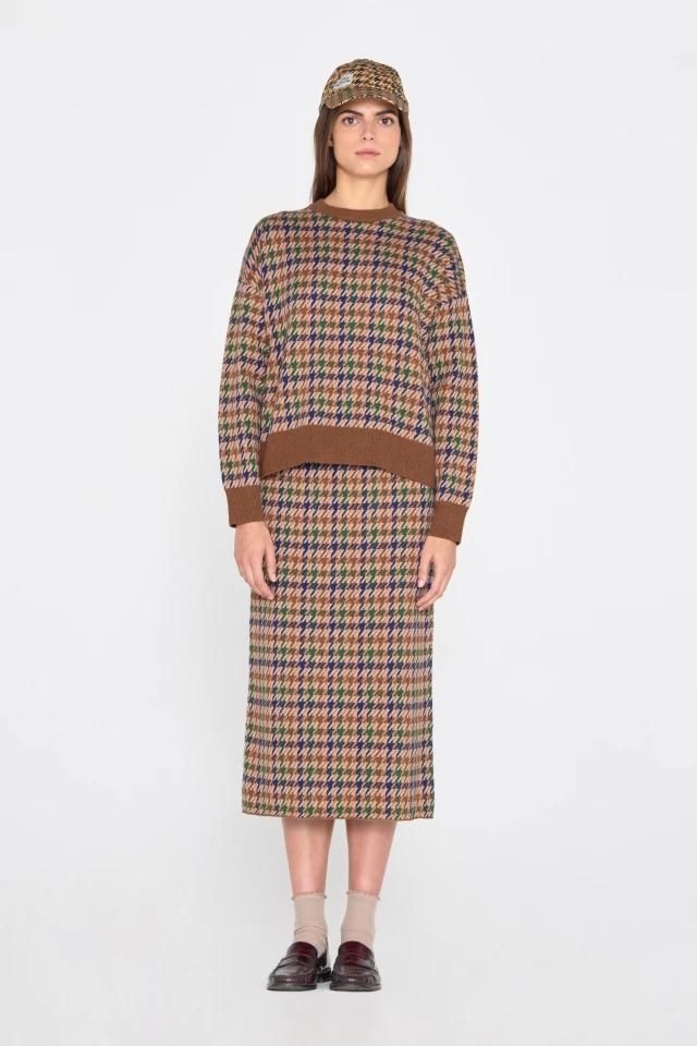 타이니코튼 클래식 체크 패턴 미디 스커트 AW24-714108 ONE COLOR - 상세 이미지 4