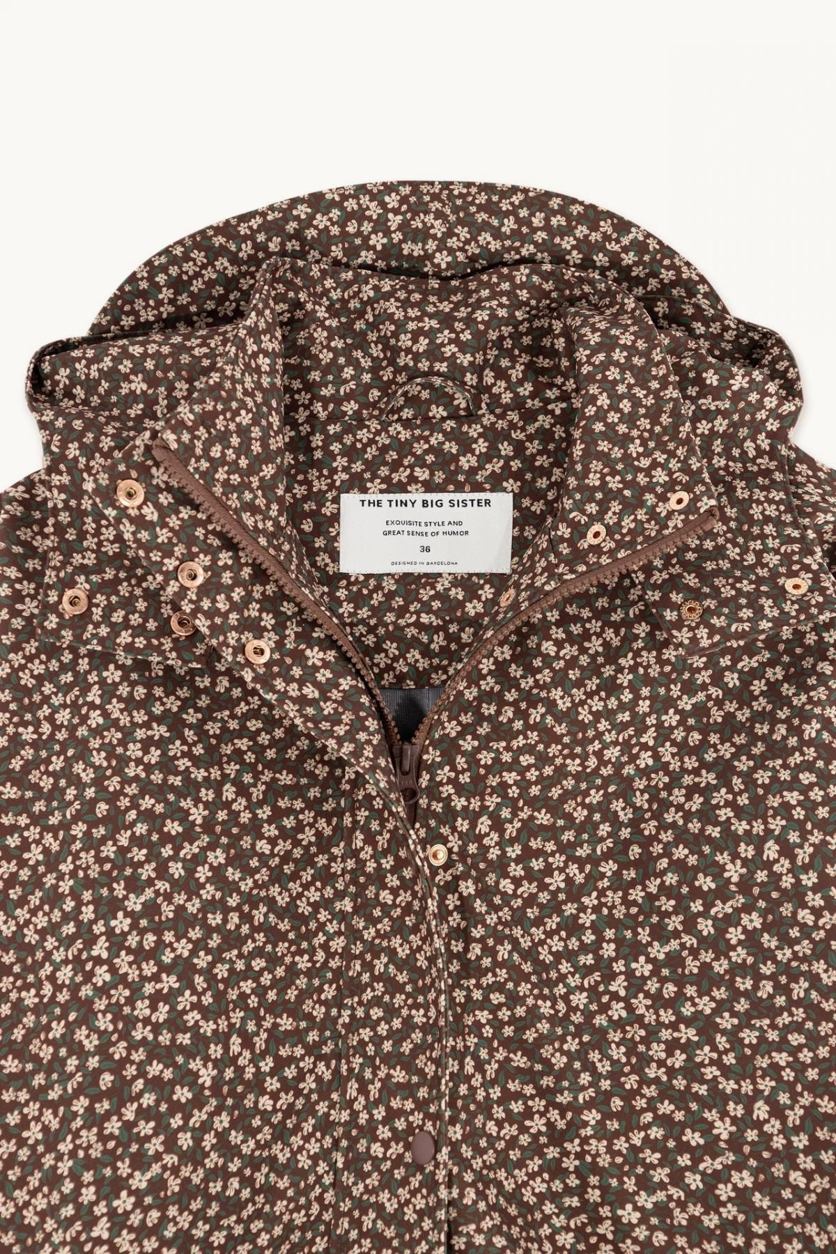 타이니코튼 방수 플라워 패턴 후드 롱 트렌치코트 AW22-726K22 ONE COLOR - 상세 이미지 3