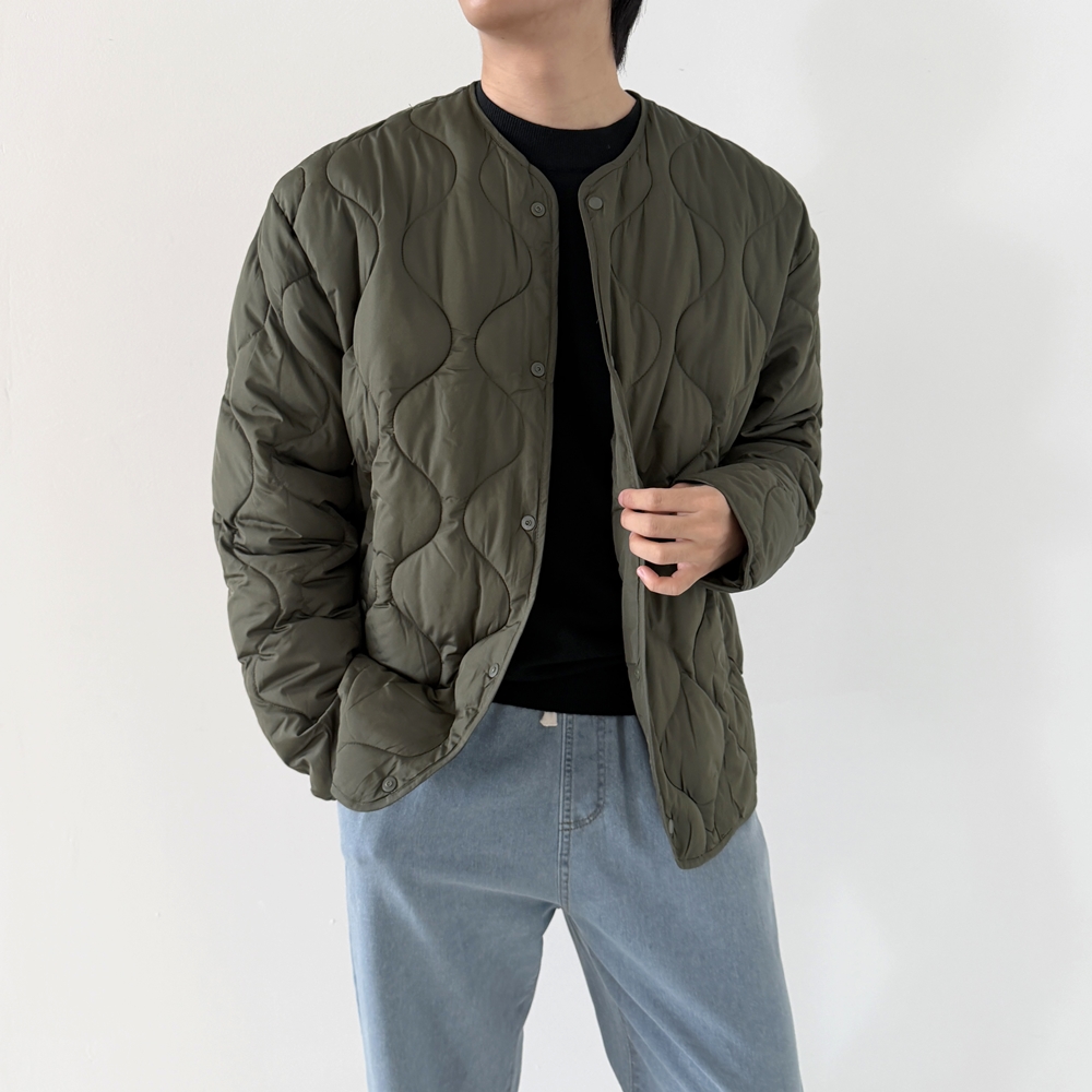 깔깔이 남자퀼팅패딩 남자누빔점퍼 웰론패딩 - 메인 이미지