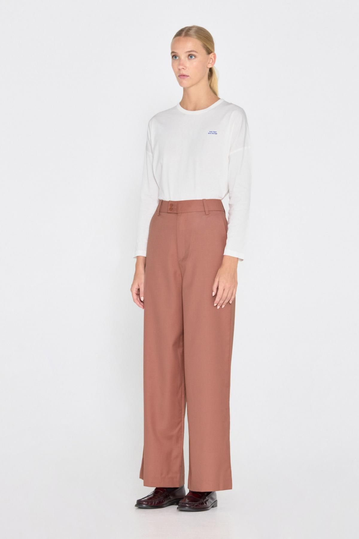 타이니코튼 플리츠 와이드 슬랙스 팬츠 AW24-758P78 DESNUDO - 상세 이미지 4