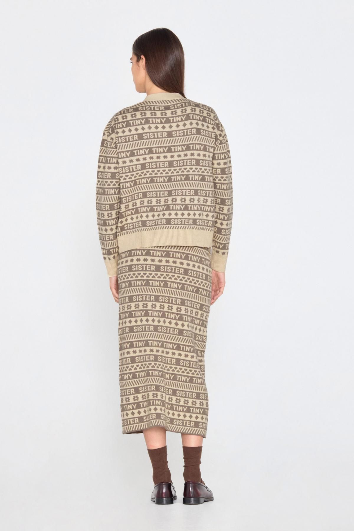 타이니코튼 자카드 패턴 미디 스커트 Falda jacquard AW24-712P01 ONE COLOR - 상세 이미지 5