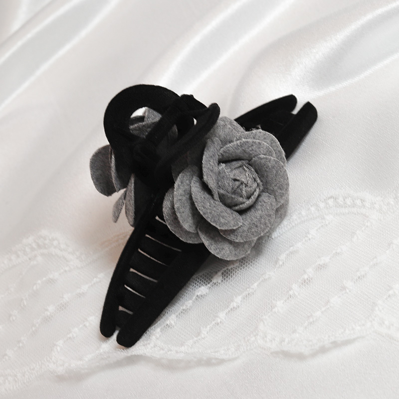 그레이 로즈 벨벳 헤어 집게핀 N854 - 상세 이미지 4