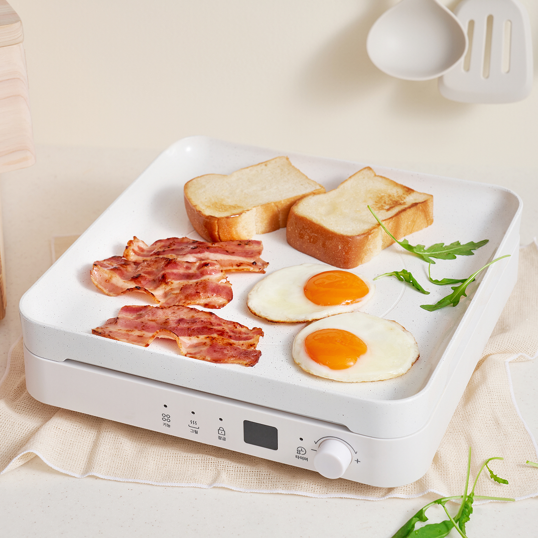 풀무원 트리플 인덕션 쿠커 1구인덕션 그릴플레이트 + 편백찜기 구성 RD1DWW1