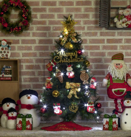 [트렌디프레소 협력사]데이슬롯 120cm 산타 리얼 트리 풀세트 고급트리 트리만들기