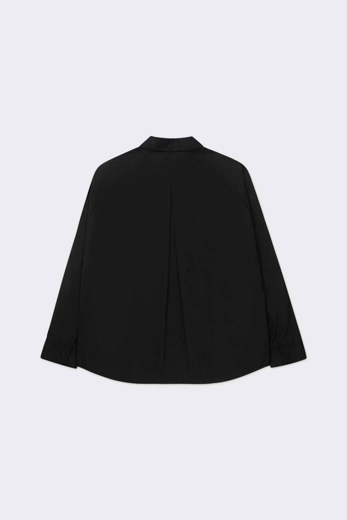 타이니코튼 미니멀 래글런 블랙 긴팔 셔츠 AW24-621102 NEGRO - 상세 이미지 2