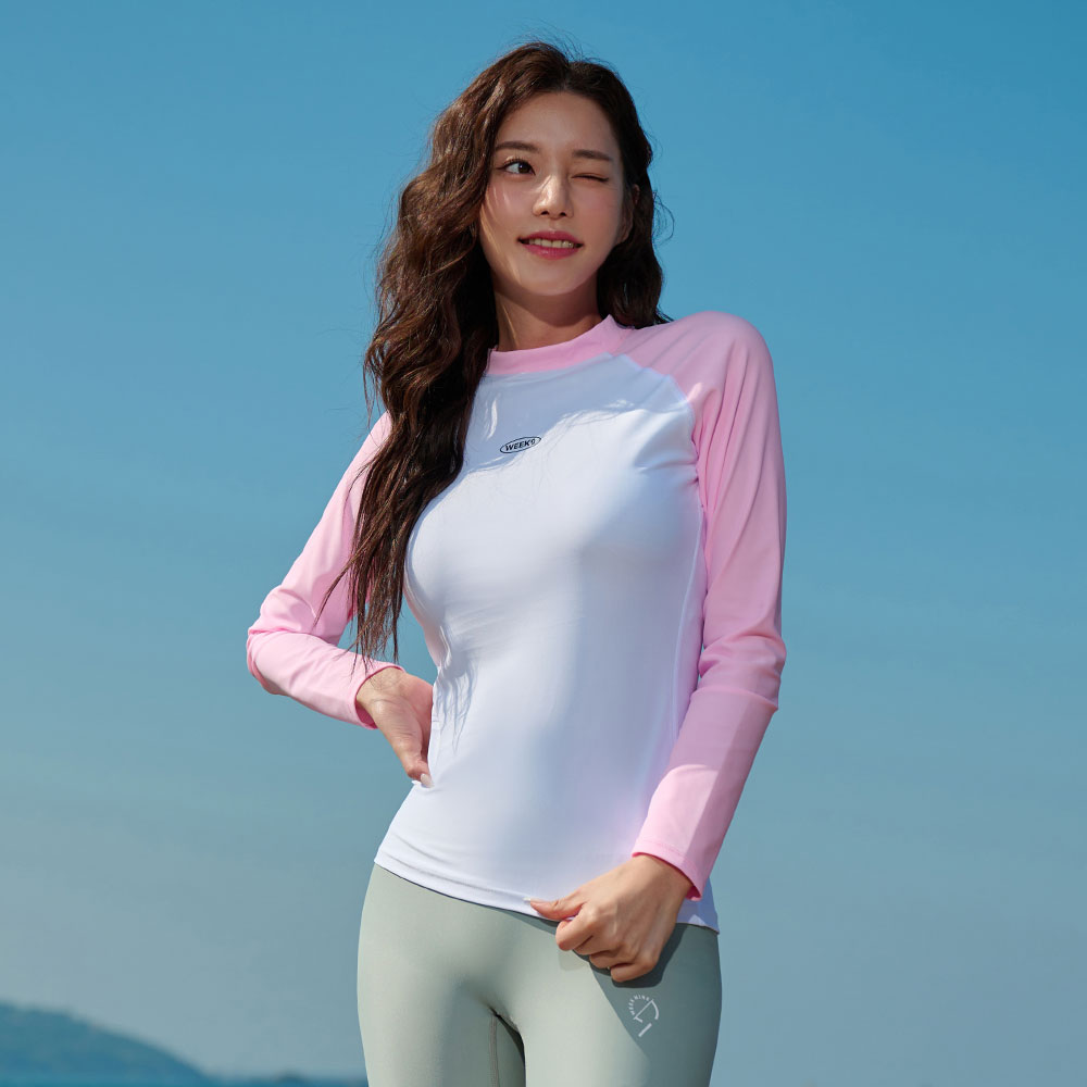 위크나인 래쉬가드 긴팔 남여공용 워터파크 물놀이 수영복 타이트핏 듀얼 나그랑 이미지 6