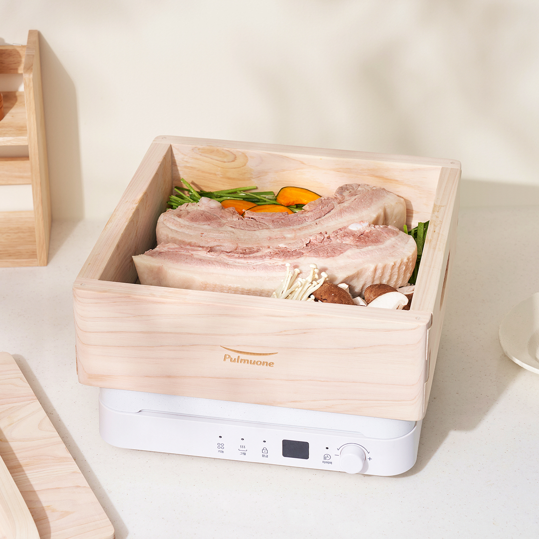 풀무원 트리플 인덕션 쿠커 1구인덕션 그릴플레이트 + 편백찜기 구성 RD1DWW1