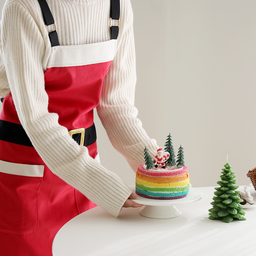 [미소쌤] 크리스마스 산타 앞치마 겨울 코스튬 파티 소품 행사