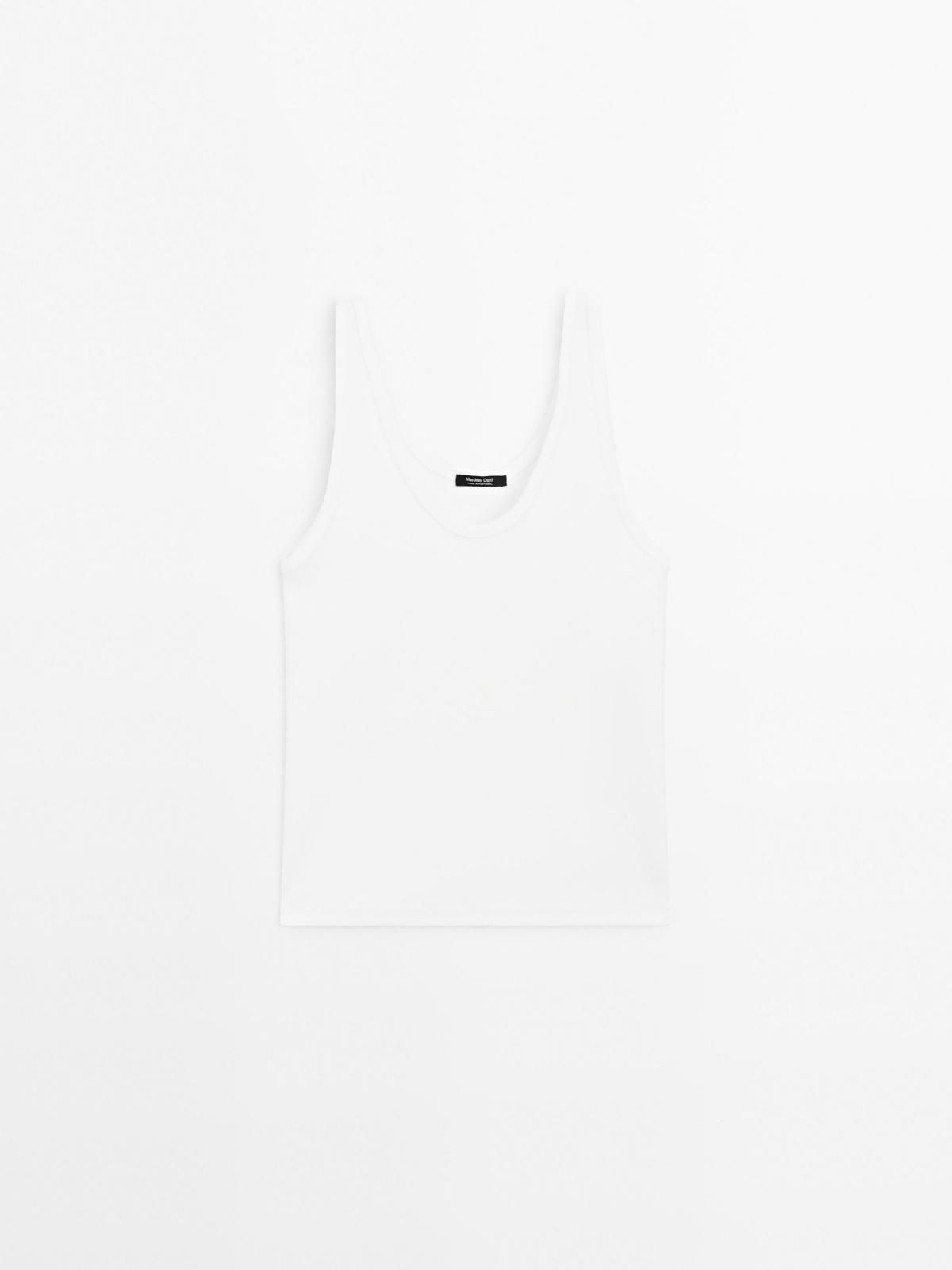 마시모두띠 베이직 코튼 골지 민소매 탑 6241/201 OFF WHITE - 메인 이미지