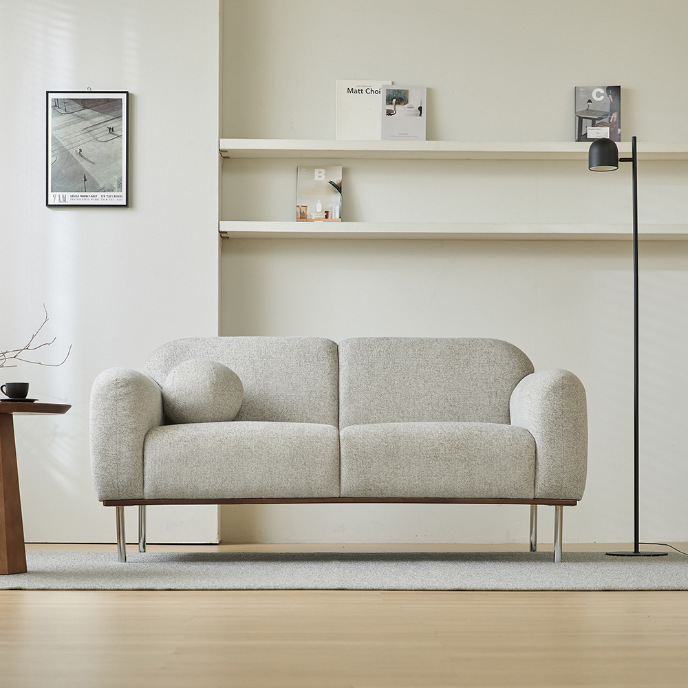 루나 거실 소파 천연원목 이지클린 직조 패브릭[협탁EVENT] 아이보리, 1인용