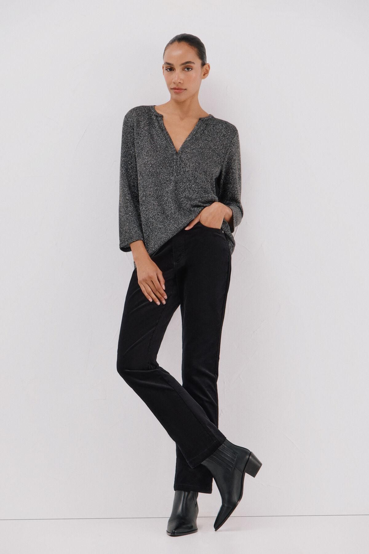 꼬르떼피엘 루렉스 브이넥 마오카라 긴팔 탑 6322491 GRIS - 상세 이미지 2