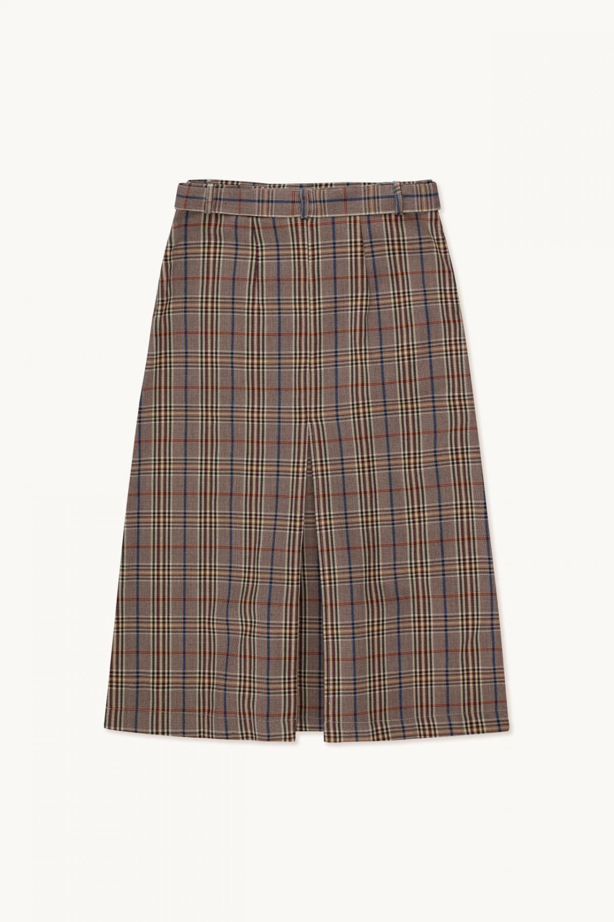 타이니코튼 체크 패턴 벨트 미디 스커트 AW23-638M14 ONE COLOR - 상세 이미지 2